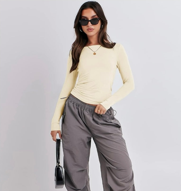Butter-Soft Boat-Neck Long-Sleeve Top